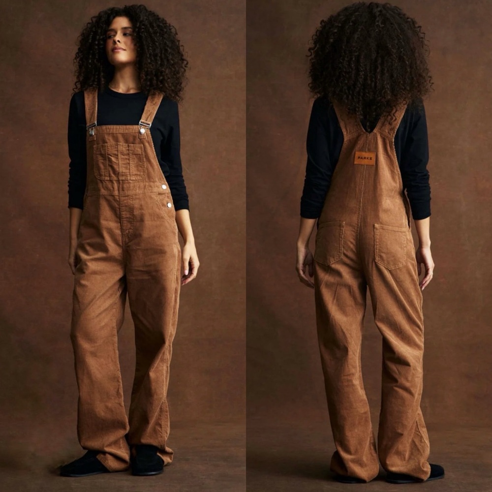 Parke Corduroy Overalls Caramel Brown